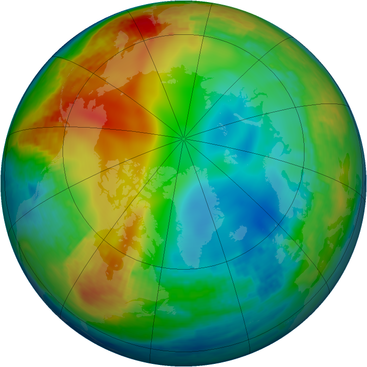 Arctic ozone map for 06 January 2003